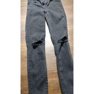 American Eagle Jeans Sz 4 Black Next Level Stretch Jegging Distressed